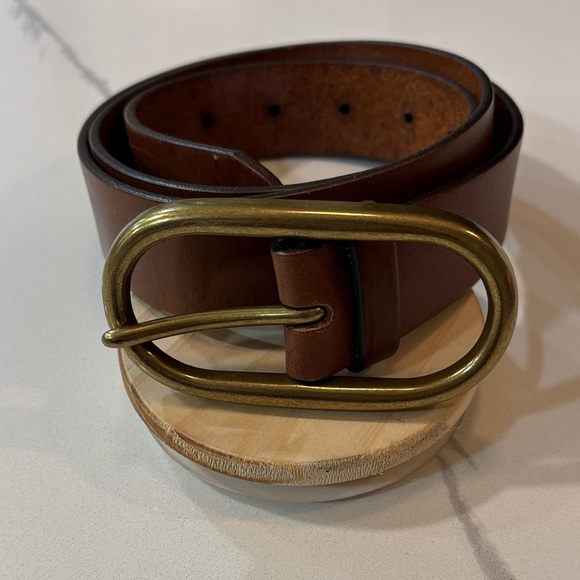 Treasure & Bond Accessories - Treasure & Bond Brown Belt with Brass Buckle